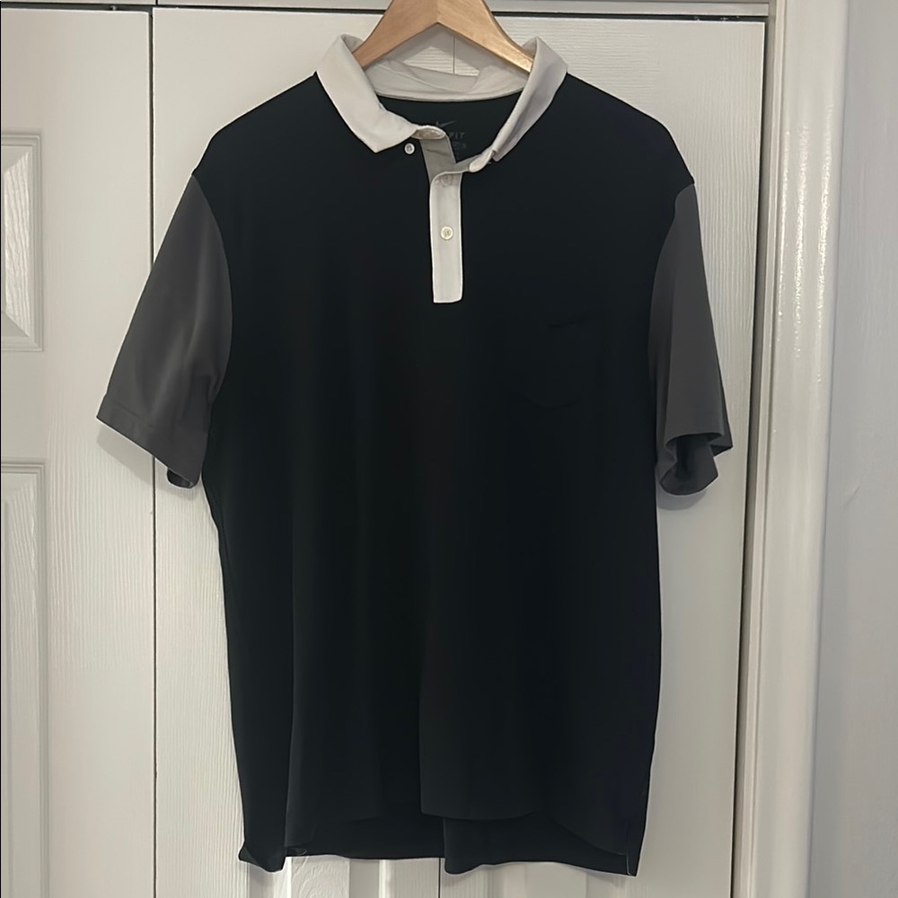 Nike drifit Black and Gray Polo Shirt
